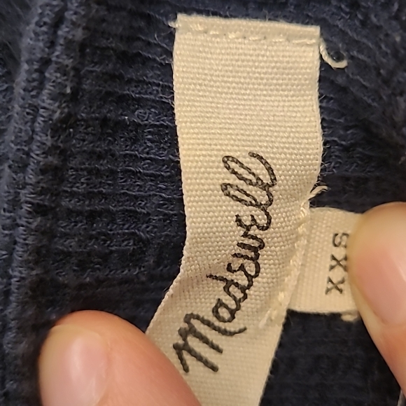 EUC Madewell Navy Apron Top with Criss Cross Straps and Button Details - Picture 9 of 9